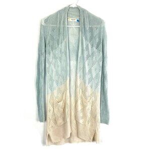 Anthropologie Sparrow Light Blue Dip Dyed Ombré Linen Lace Kimono Marya Cardigan